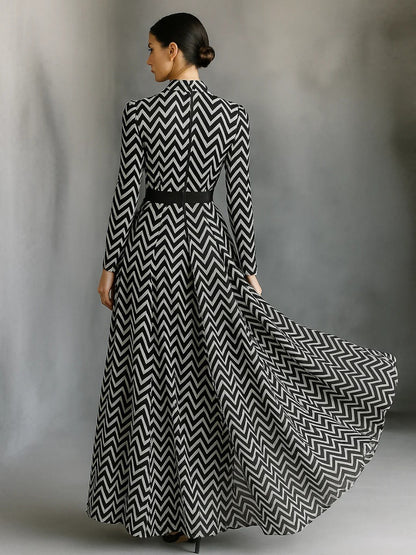 Ismara | Striped Chiffon Maxi Dress