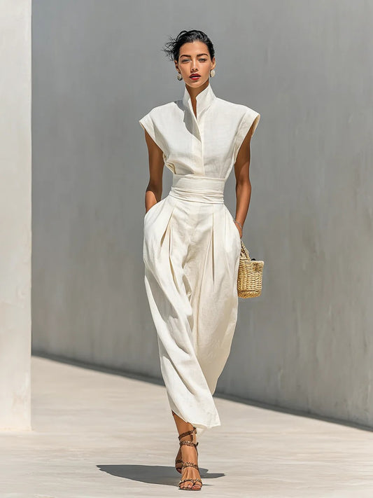 Orliane | Cotton Collar Maxi Dress