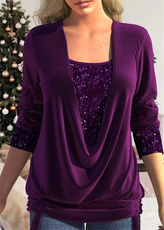 Arla | Modern blouse with sequin overlay