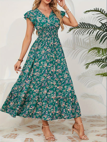 Evelisse | Long Floral Wrap Dress