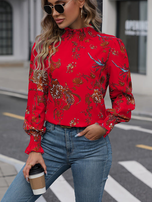 Veylisse | Floral Stand-Collar Shirt