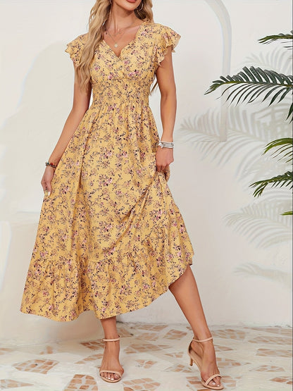 Evelisse | Long Floral Wrap Dress