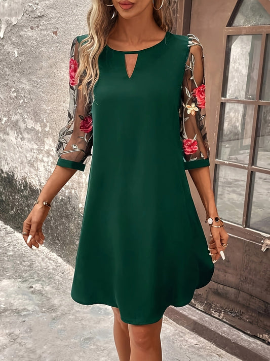 Lysandra | Elegant Floral Sleeve Dress