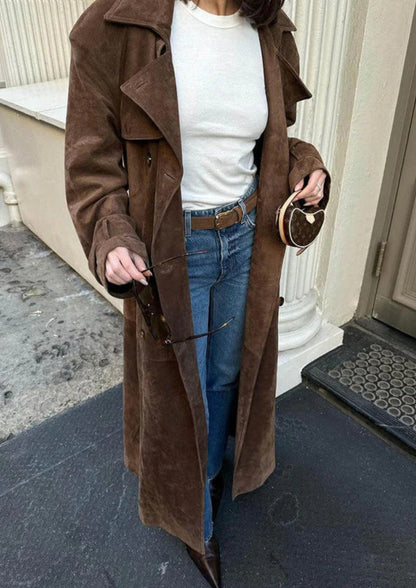 Alessandra | Suede Trench Coat