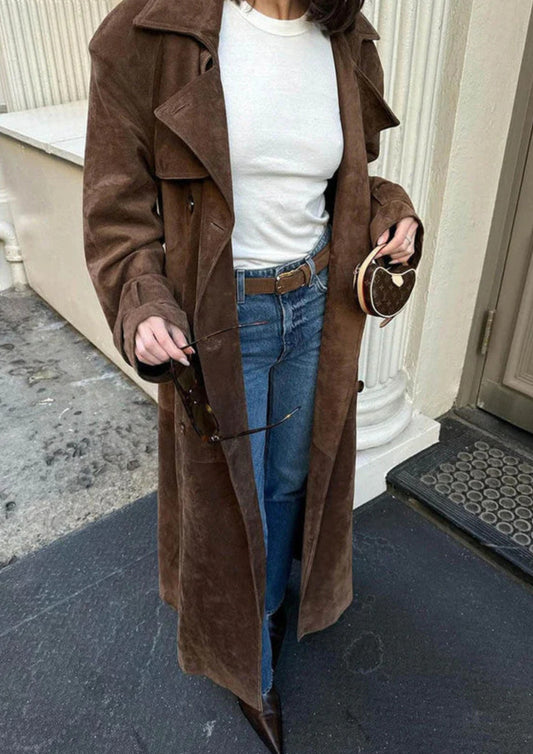 Alessandra | Suede Trench Coat