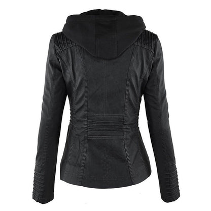 Renata | Hooded Leather Jacket