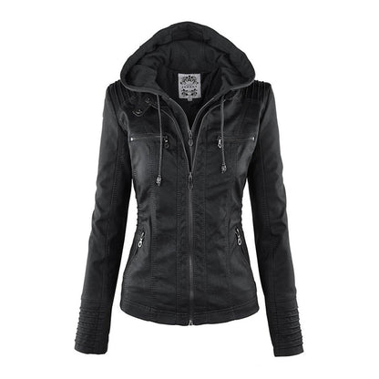Renata | Hooded Leather Jacket