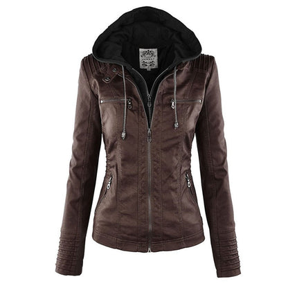 Renata | Hooded Leather Jacket