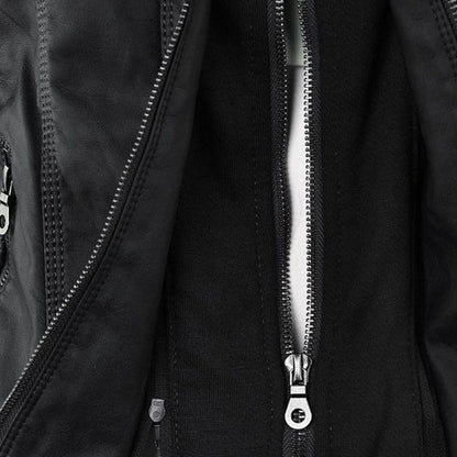 Renata | Hooded Leather Jacket