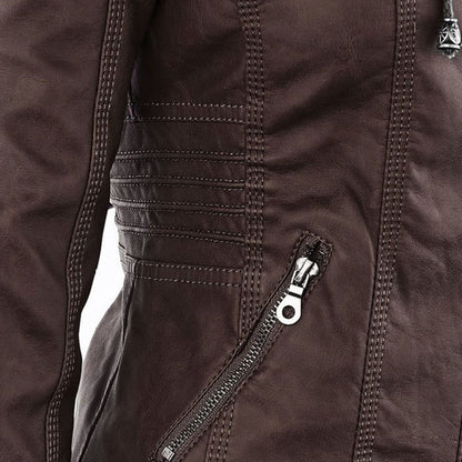 Renata | Hooded Leather Jacket