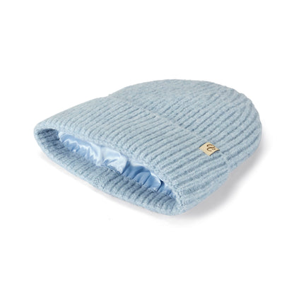 Satin Lined Beanie - Ella in Light Blue
