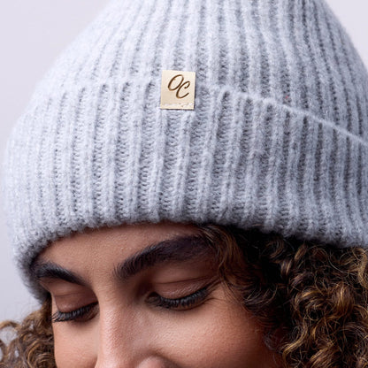 Satin Lined Beanie - Ella in Grey