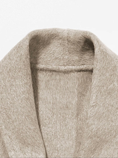 Plush Tie Jacket Coat