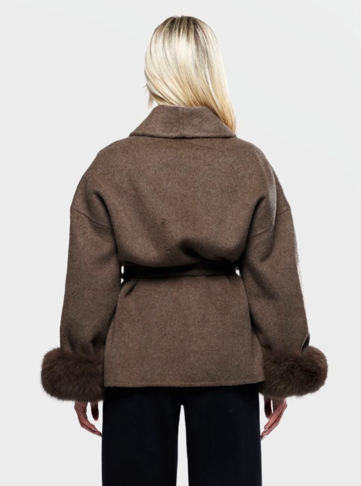 Plush Tie Jacket Coat