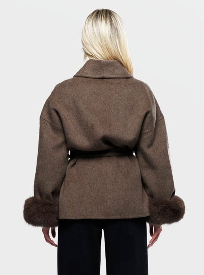 Plush Tie Jacket Coat