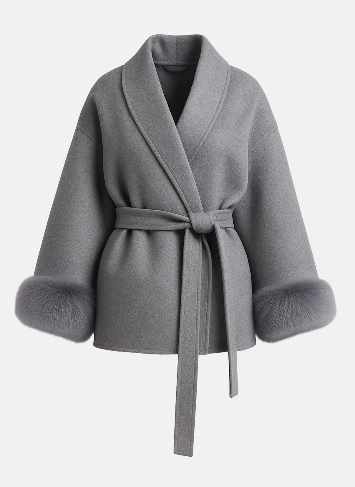 Plush Tie Jacket Coat
