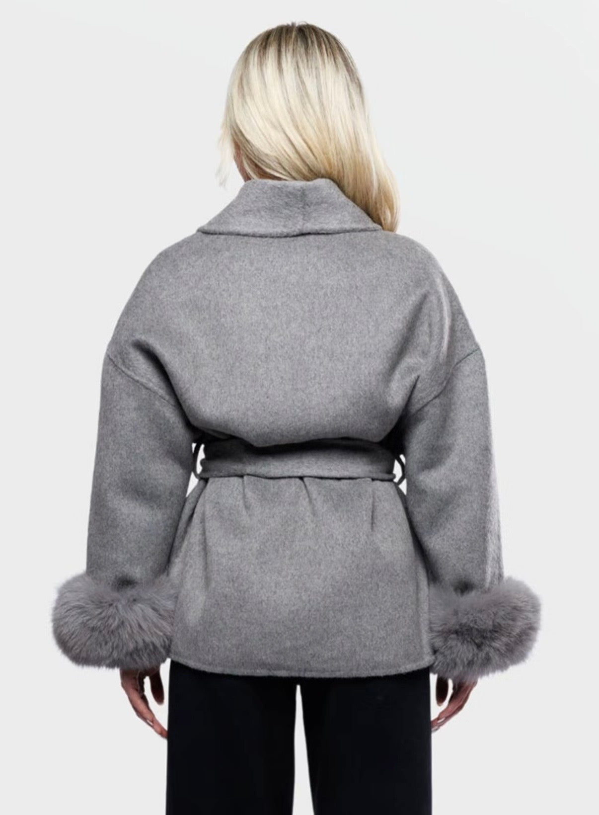 Plush Tie Jacket Coat