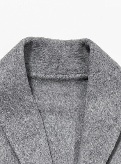 Plush Tie Jacket Coat