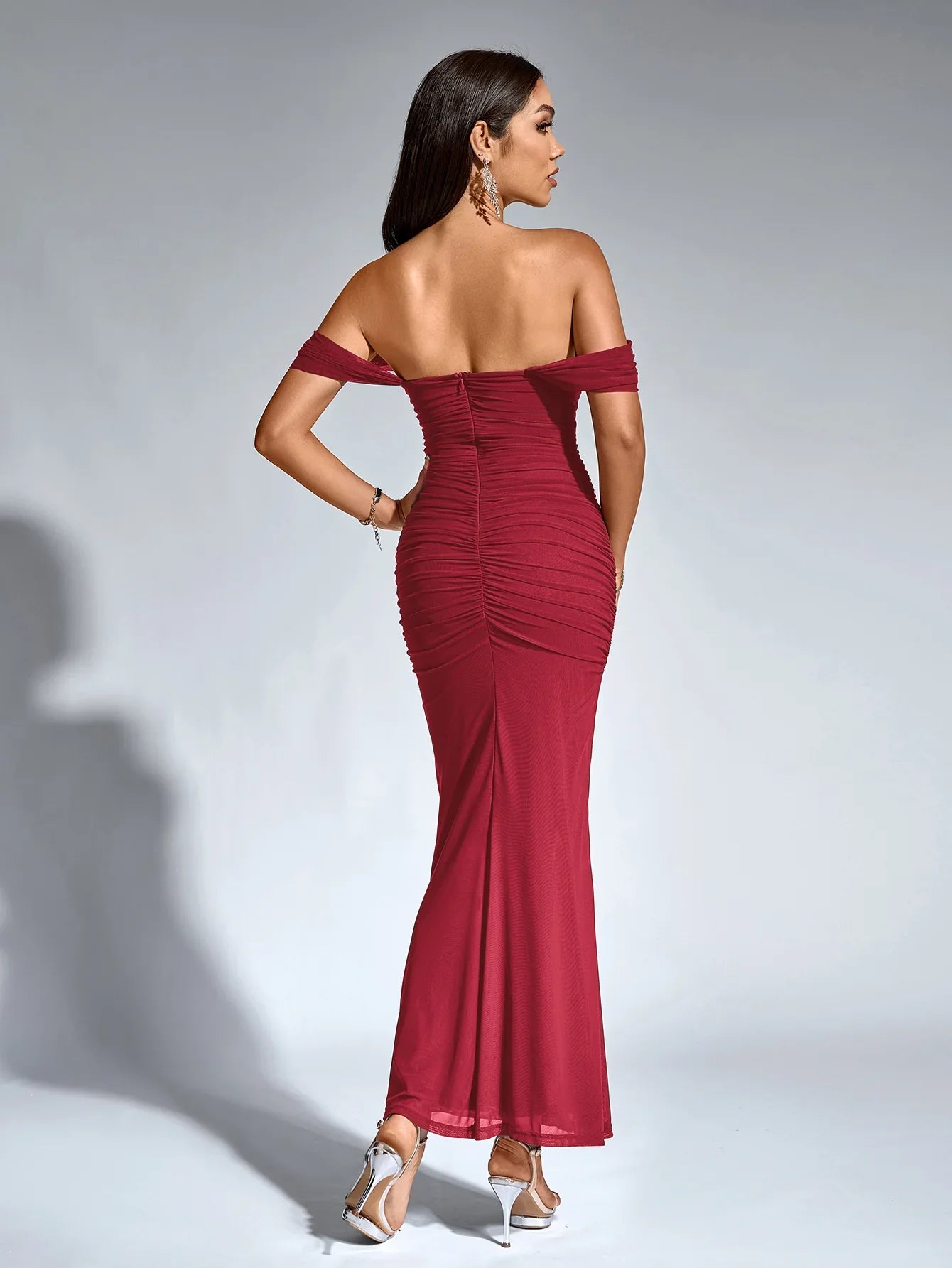 Renaya | Off shoulder ruched maxi dress