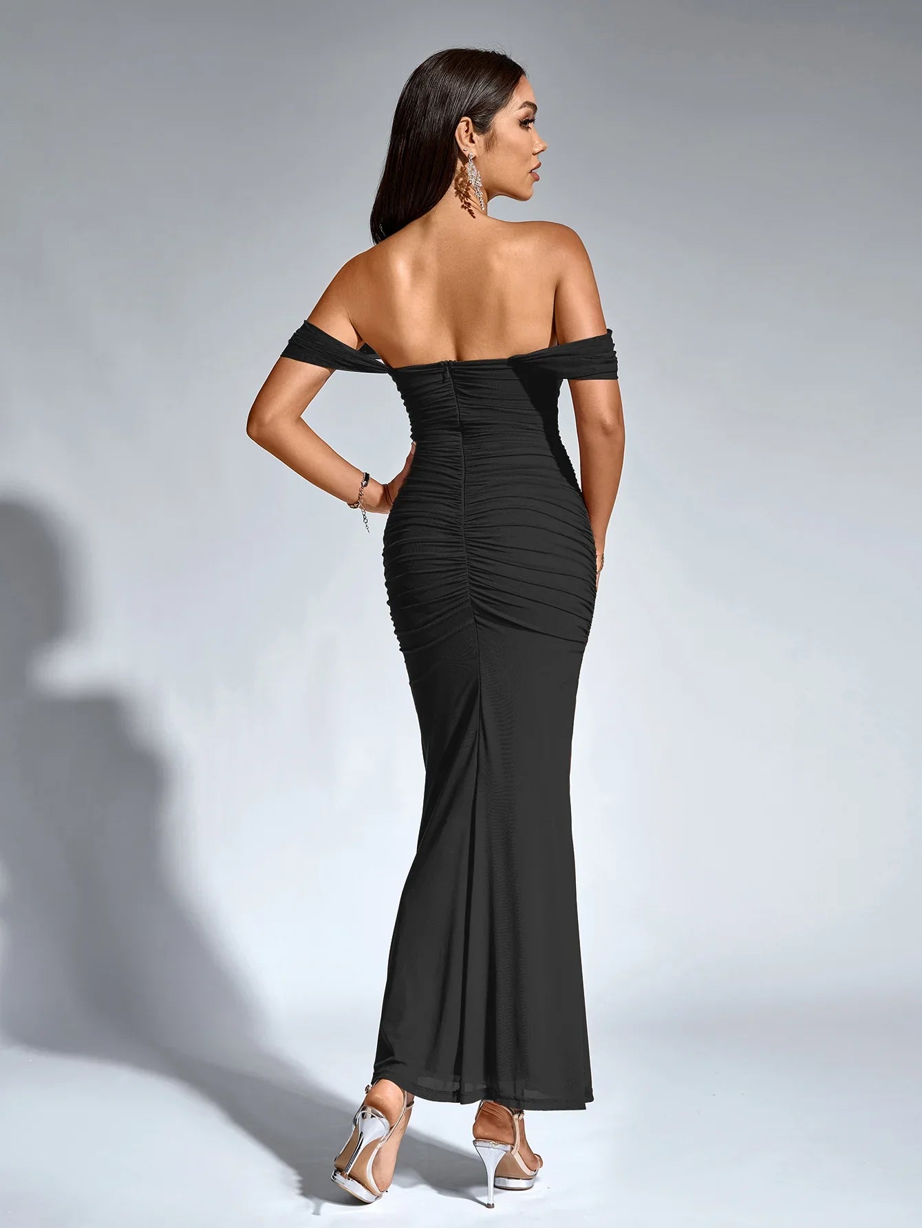 Renaya | Off shoulder ruched maxi dress