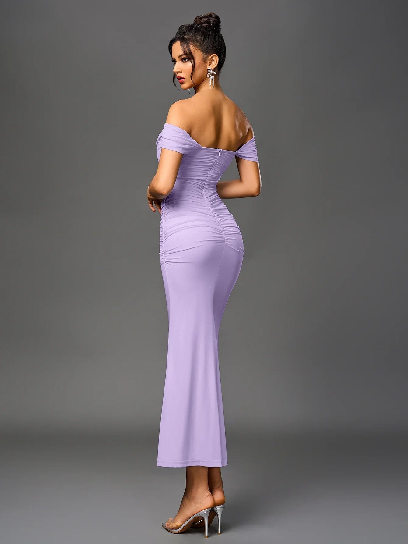 Renaya | Off shoulder ruched maxi dress