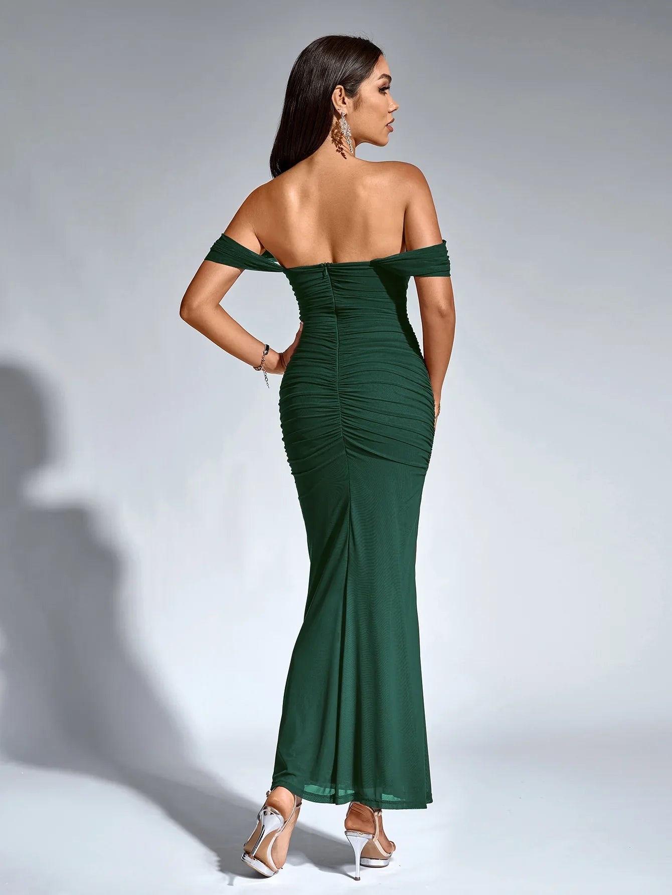 Renaya | Off shoulder ruched maxi dress
