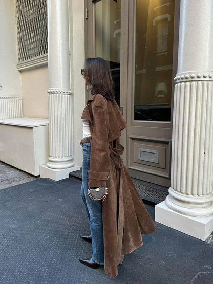 Alessandra | Suede Trench Coat