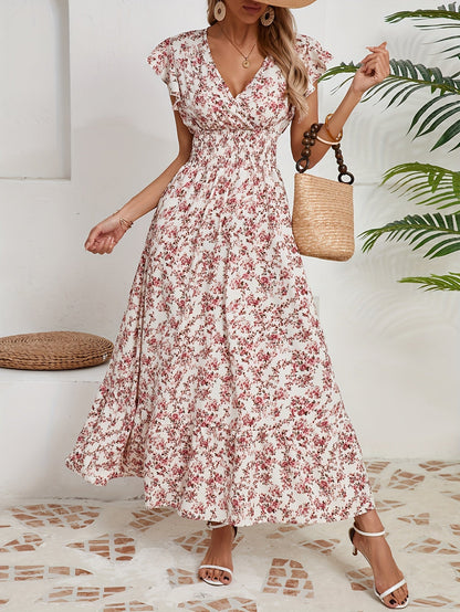 Evelisse | Long Floral Wrap Dress