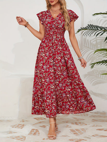 Evelisse | Long Floral Wrap Dress
