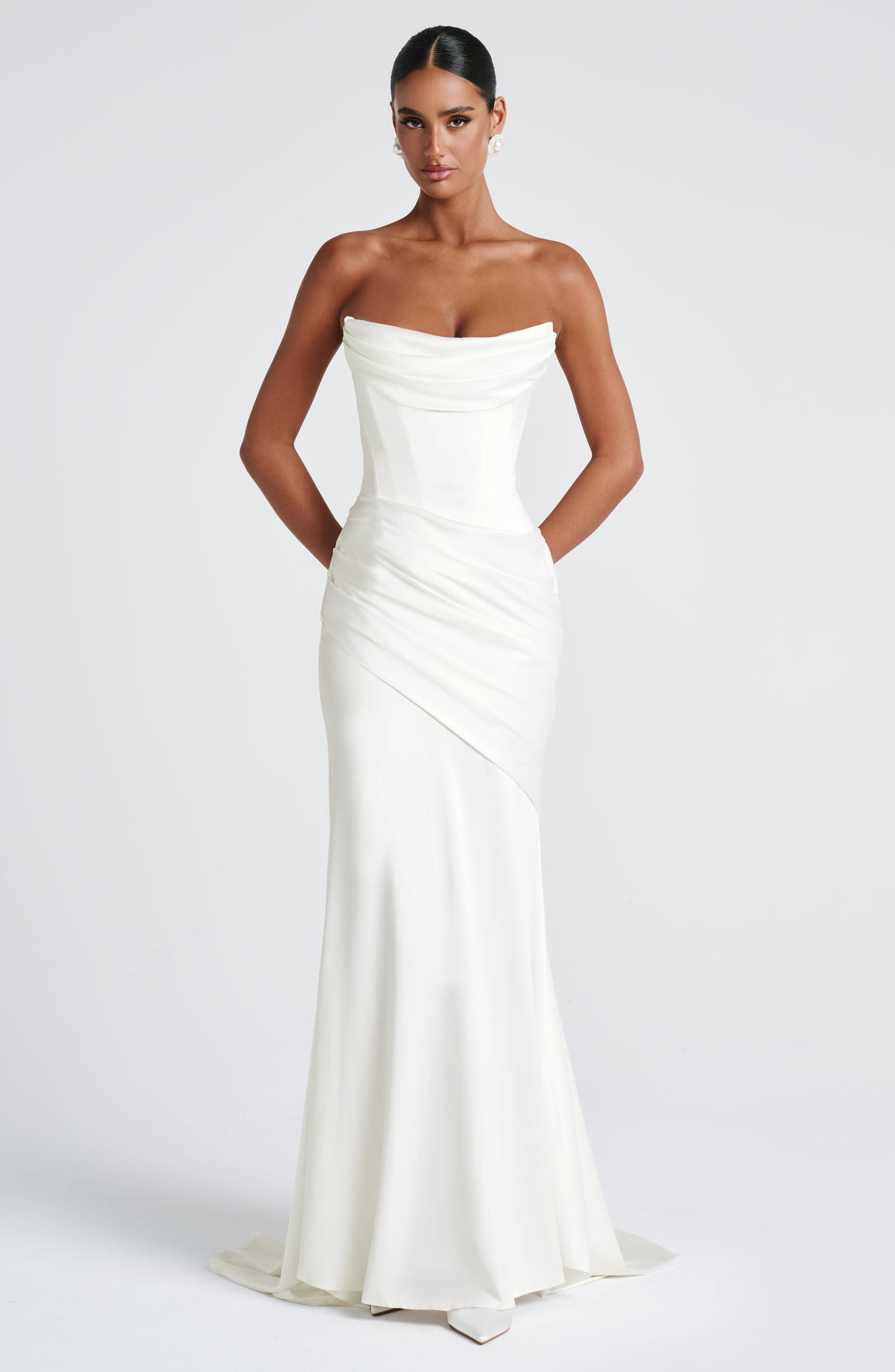 Serelith | Satin Ivory Maxi Gown