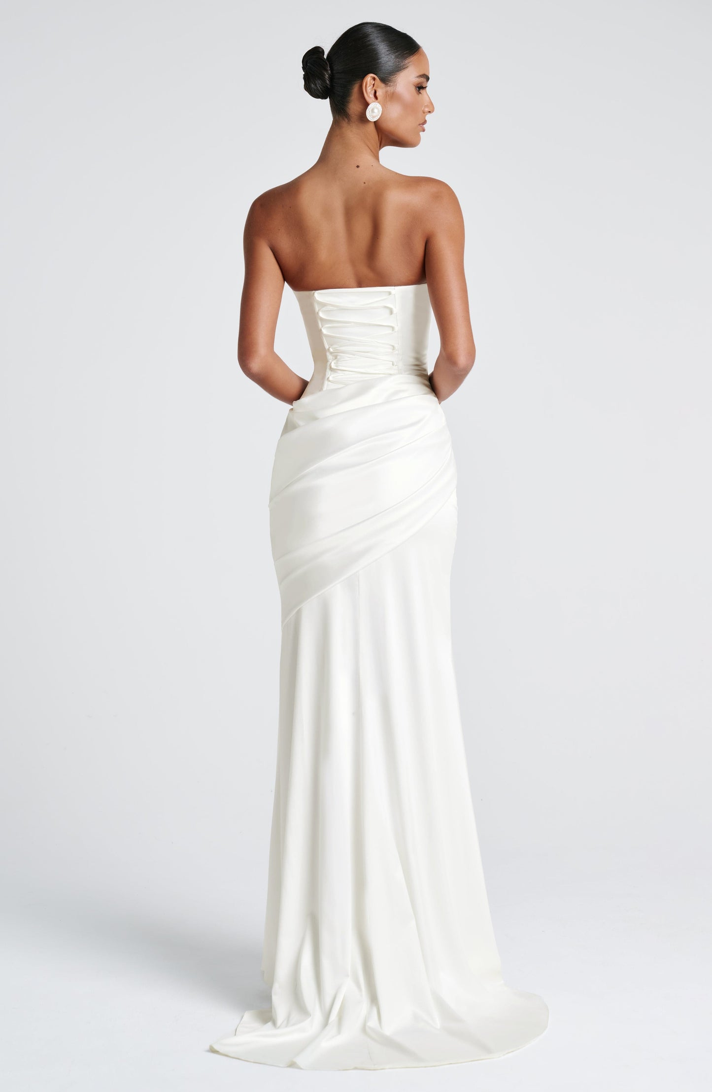 Serelith | Satin Ivory Maxi Gown
