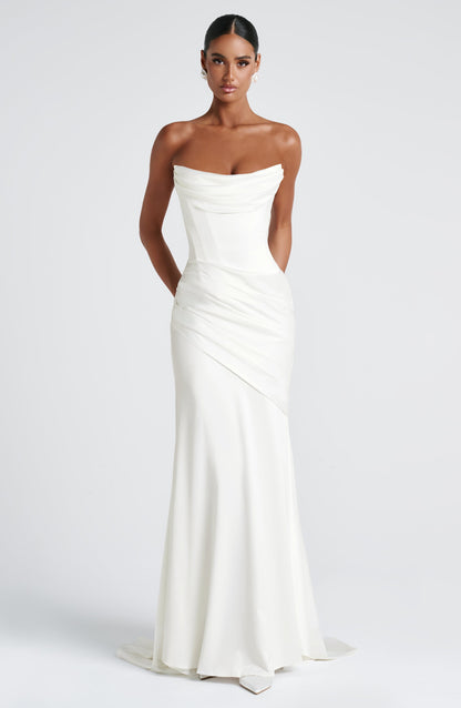 Serelith | Satin Ivory Maxi Gown