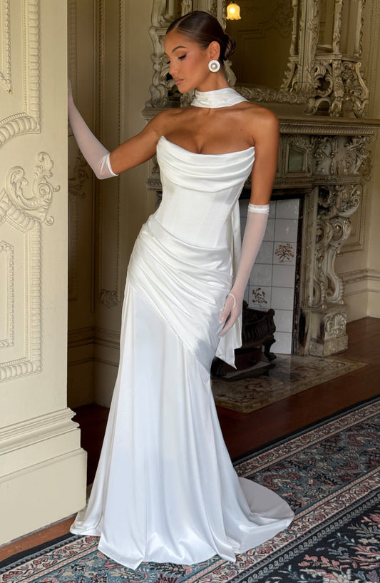 Serelith | Satin Ivory Maxi Gown