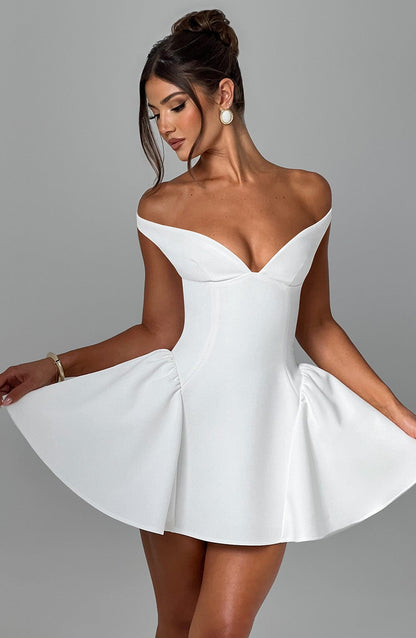 Elyra | Voluminous Ivory Mini Dress
