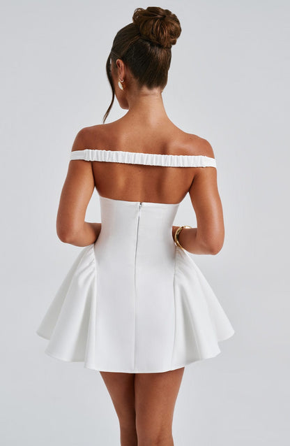 Elyra | Voluminous Ivory Mini Dress