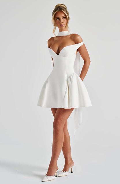 Elyra | Voluminous Ivory Mini Dress
