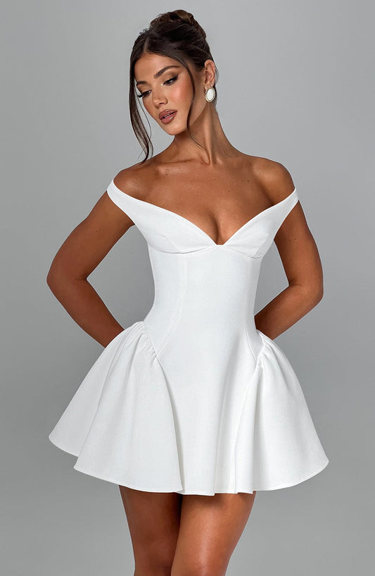 Elyra | Voluminous Ivory Mini Dress